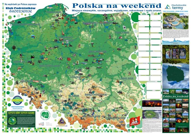 Polska na weekend mapa