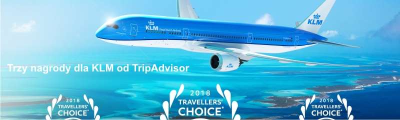 Trzy nagrody dla KLM od TripAdvisor