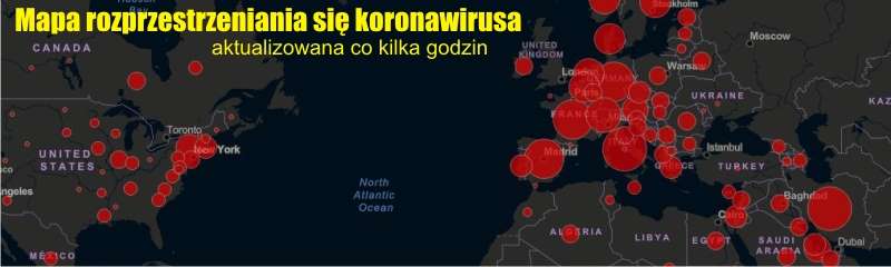 Mapa rozprzestrzeniania się koronawirusa