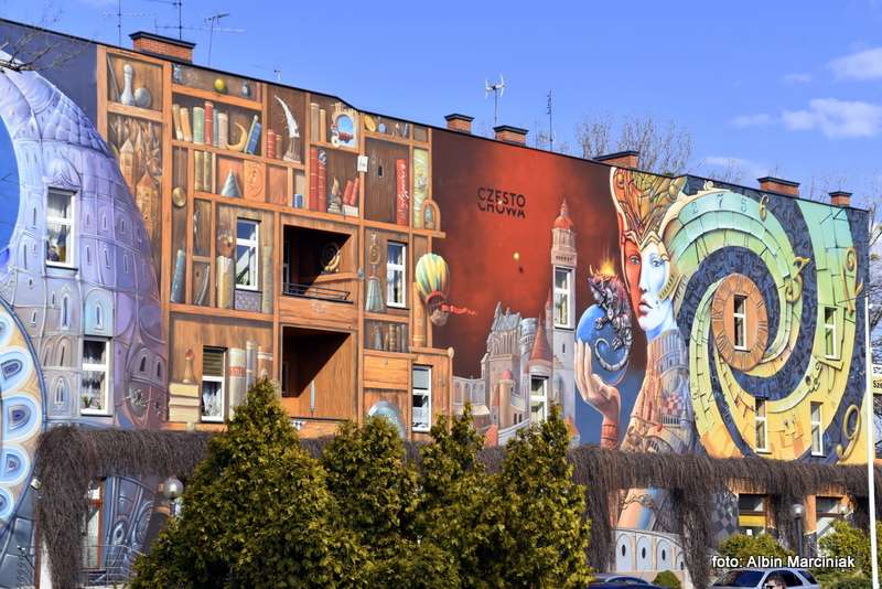 Mural w Czestochowie Strażnik Czasu 21