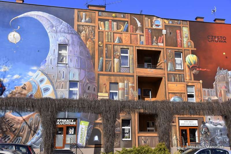 Mural w Czestochowie Strażnik Czasu 5