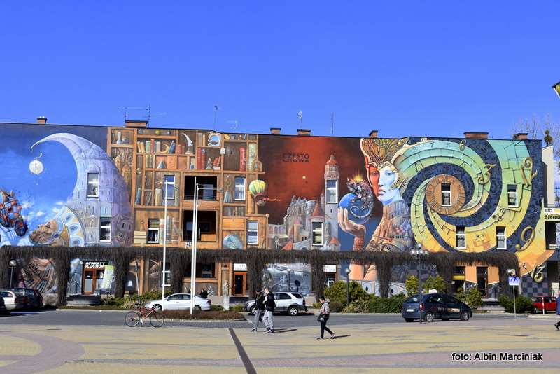 Mural w Czestochowie Strażnik Czasu 8