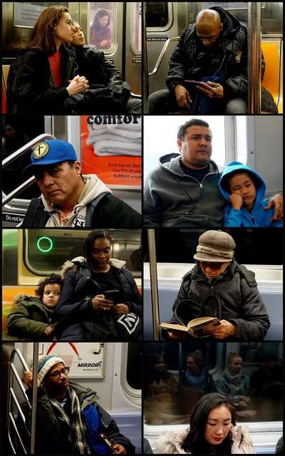 Zdj 12.Kolaż zdjęć z nowojorskiego metra