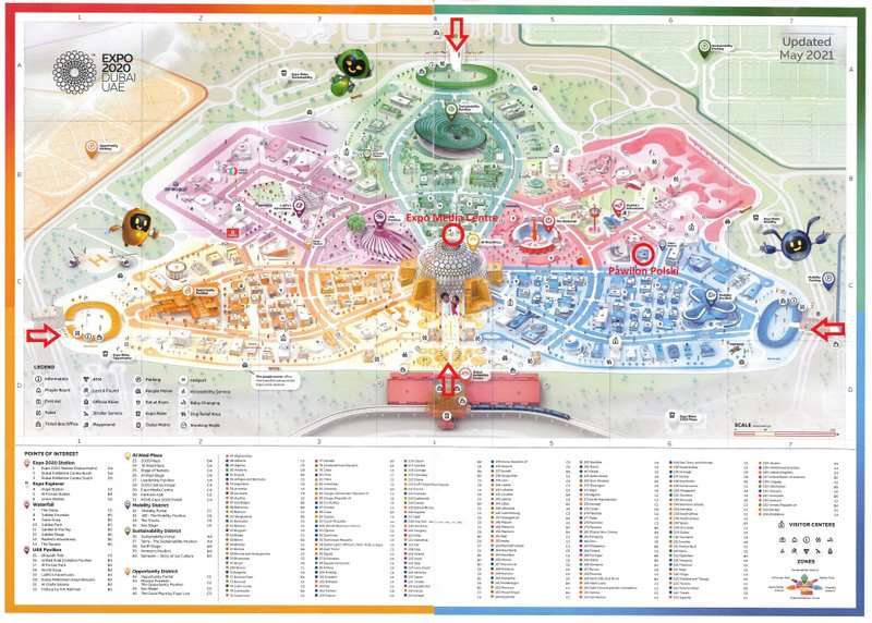 Mapa terenu Wystawy Światowej Expo 2020 w Dubaju